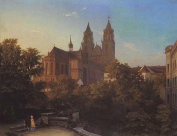 Hermann Gemmel View of the Cathedral of Magdeburg oil painting image